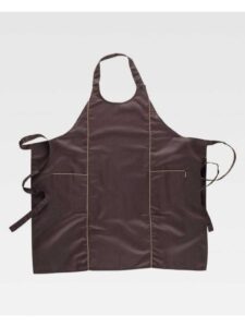 WorkTeam Delantal con peto 90x90. Vivo a contraste. Unisex - Imagen 3