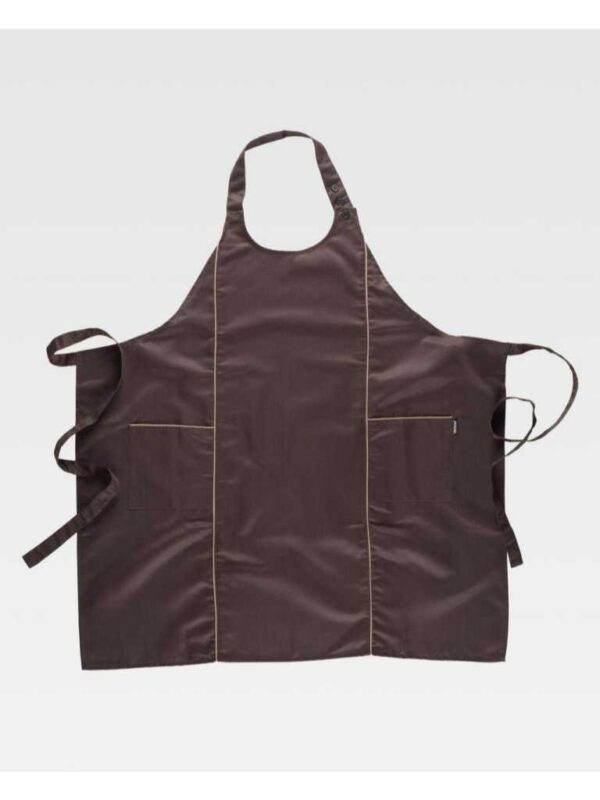 WorkTeam Delantal con peto 90x90. Vivo a contraste. Unisex - Imagen 3