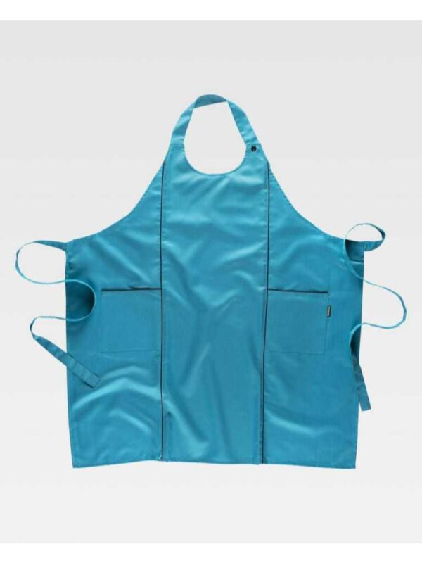 WorkTeam Delantal con peto 90x90. Vivo a contraste. Unisex - Imagen 2