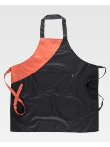 WorkTeam Delantal bicolor con peto y vivo a contraste. 90x95. Unisex