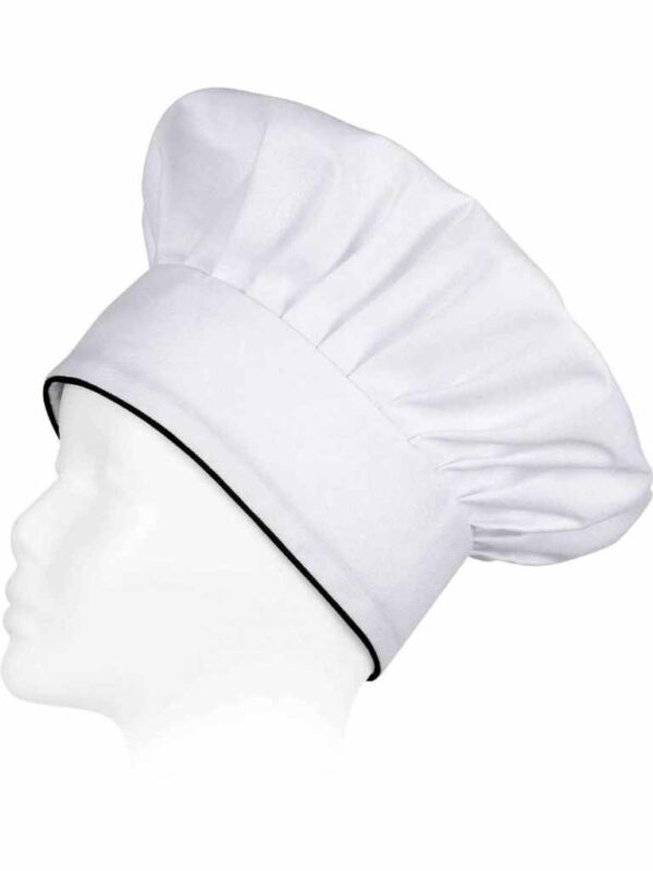 WorkTeam Gorro liso de cocinero con velcro y vivo a contraste. Unisex - Imagen 7