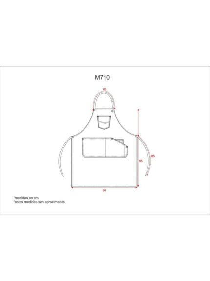 WorkTeam Delantal Largo con Tejido Vaquero. 90x95. Hombre