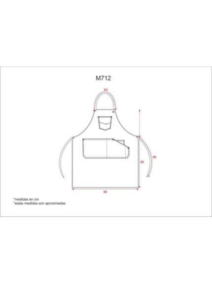 WorkTeam Delantal Peto en Tejido Canvas 90x95. Bolso en Pecho, Central y Bolsillo relojero Interior. Cinta de Tejido Vaquero Regulable. 100% Algodón. Hombre
