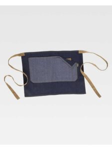 WorkTeam Delantal corto con tejido vaquero y Canvas 50x35. Unisex