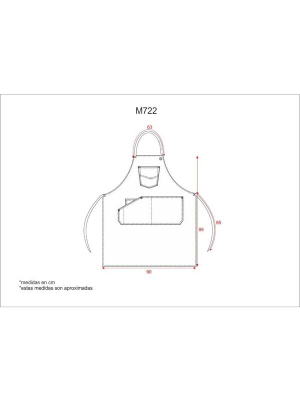 WorkTeam Delantal Peto Tejido Canvas 90x95. Bolso en Pecho, Central y Bolsillo relojero Interior. Cinta Regulable Cuello y Cintura. 100% algodón. Hombre