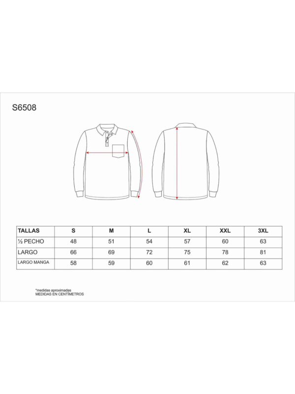 WorkTeam Polo Manga Larga con un Bolso de Pecho, Algodon 100% Hombre