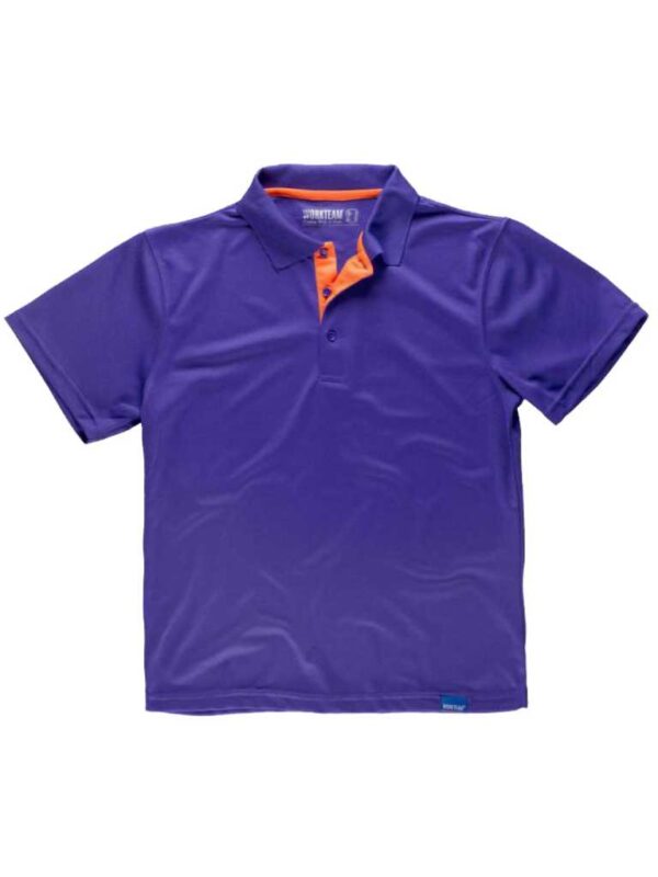 Work Team Polo Técnico de Manga Corta, Combinado con Colores Flúor. Hombre - Imagen 6