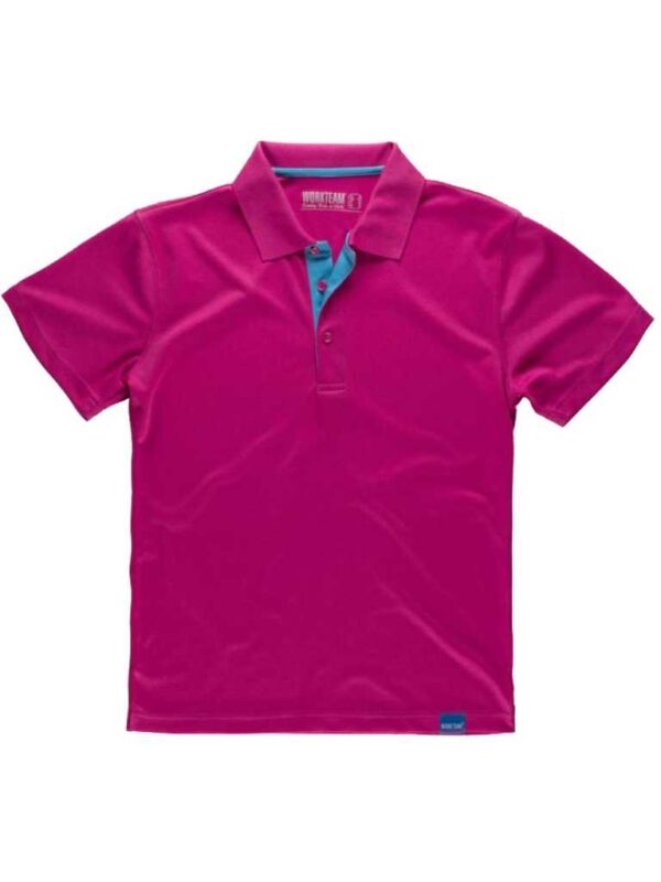 Work Team Polo Técnico de Manga Corta, Combinado con Colores Flúor. Hombre - Imagen 5
