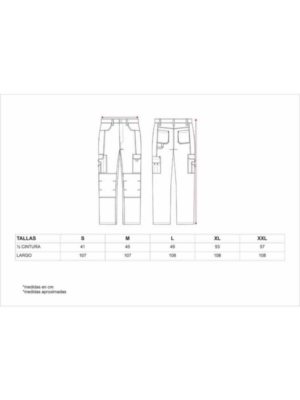 WorkTeam Pantalón camuflaje combinado con negro. Refuerzos y multibolsillos, trabajo, tiempo libre, etc. Unisex