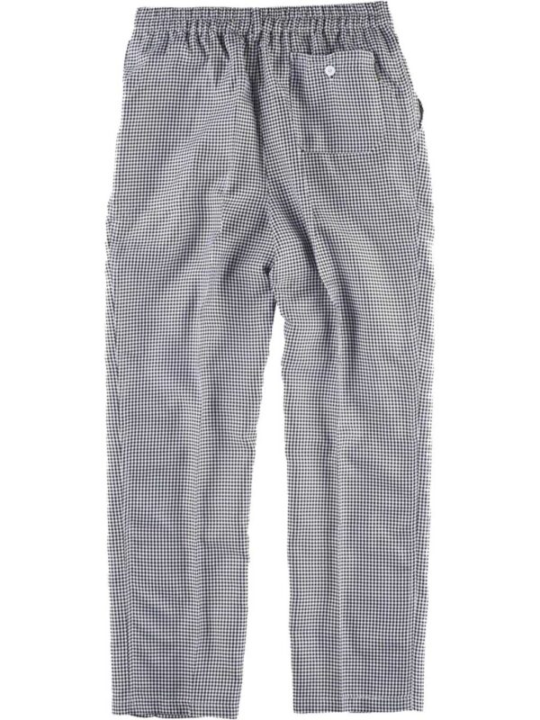 Work Team Pantalón de cocina pata de gallo, cintura elástica, bragueta y botón, para cocineros, Chefs, etc. Unisex