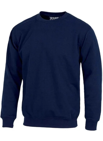 WorkTeam Sudadera Cuello Caja con puños y Cintura elásticos. Hombre