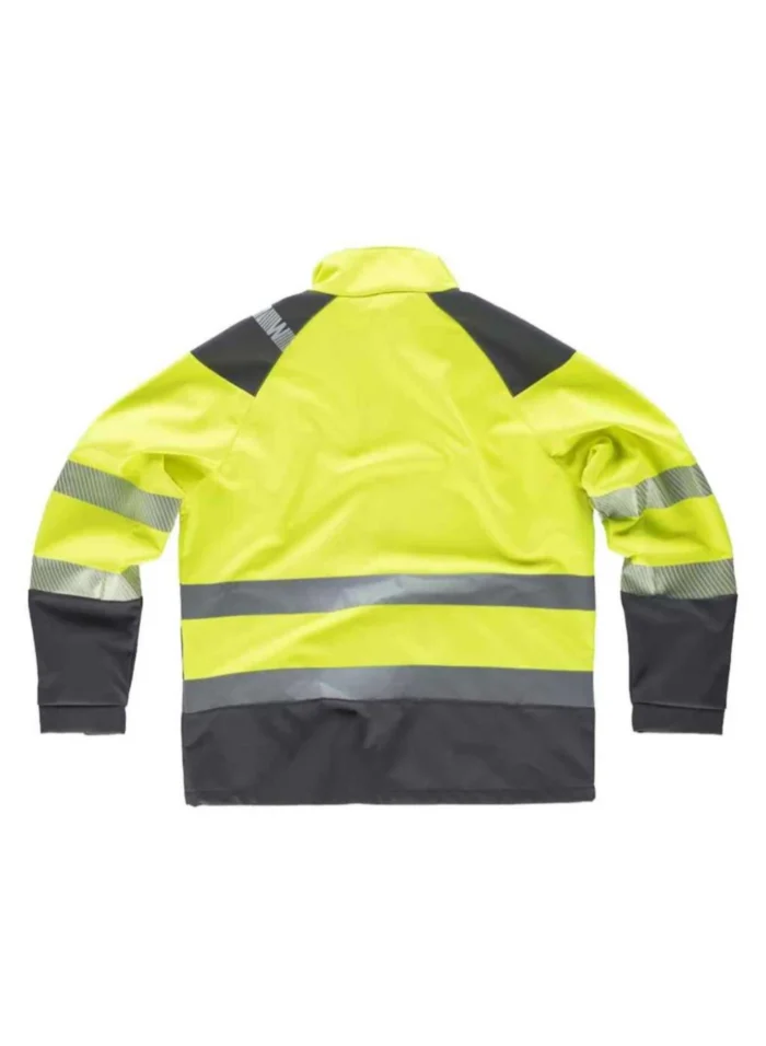 WorkTeam Chaqueta Workshell de ALTA VISIBILIDAD, Cintas Reflectantes, Cortavientos, Repelente al Agua, Membrana Interor Transpirable y Alta Capacidad Térmica. Unisex