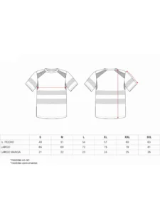 WORKTEAM Camiseta Manga Corta Alta Visibilidad con interior de Algodón. Reflectantes segmentadas y rejilla. Unisex - Imagen 3