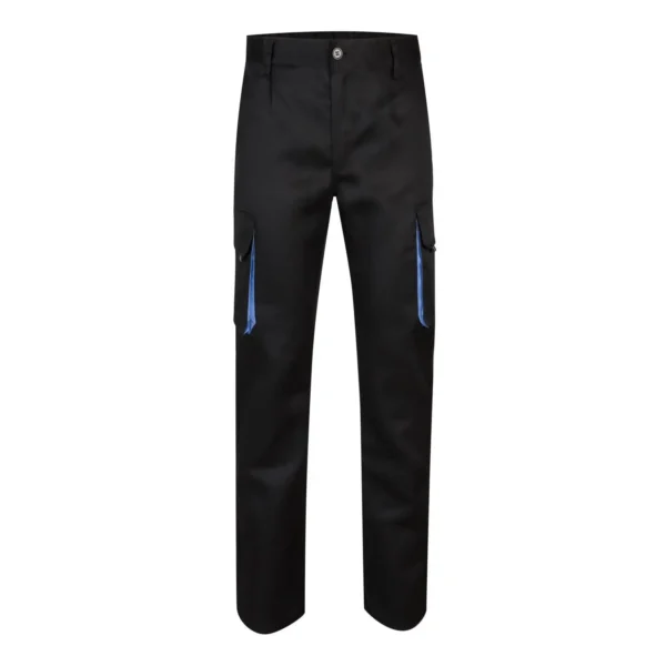 Velilla 103004 Pantalón de Trabajo Bicolor, Refuerzo de Tejido Trasero, Doble Costura de Seguridad, Multibosillos. Unisex - Imagen 2