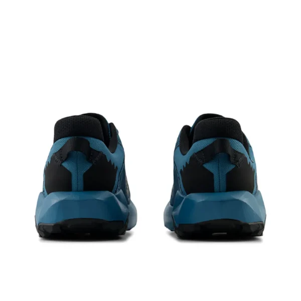 a pair of blue and black running shoes