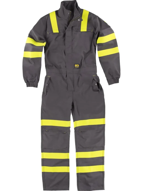 WORKTEAM Mono o Buzo Ignífugo, Antiestático y Arco Eléctrico, Visibilidad Realzada, Cintas Fluorescentes Amarillas y Triple Costura. Unisex - Imagen 2