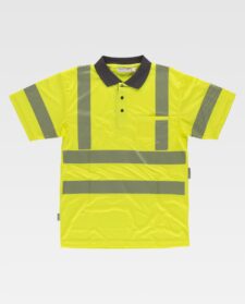 Polo hombre manga corta de Alta Visibilidad con Reflectante Segmentado y Bolsillos Funcionales: Flexibilidad y Visibilidad Superior