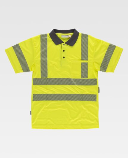 Polo hombre manga corta de Alta Visibilidad con Reflectante Segmentado y Bolsillos Funcionales: Flexibilidad y Visibilidad Superior