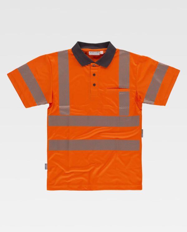 Polo hombre manga corta de Alta Visibilidad con Reflectante Segmentado y Bolsillos Funcionales: Flexibilidad y Visibilidad Superior - Imagen 2