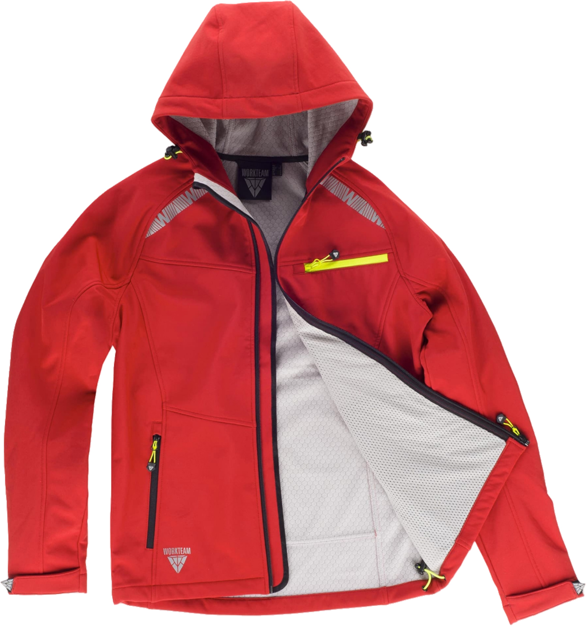 WORKTEAM Chaqueta Softshell , Cortavientos Transpirable y Repelente al Agua
